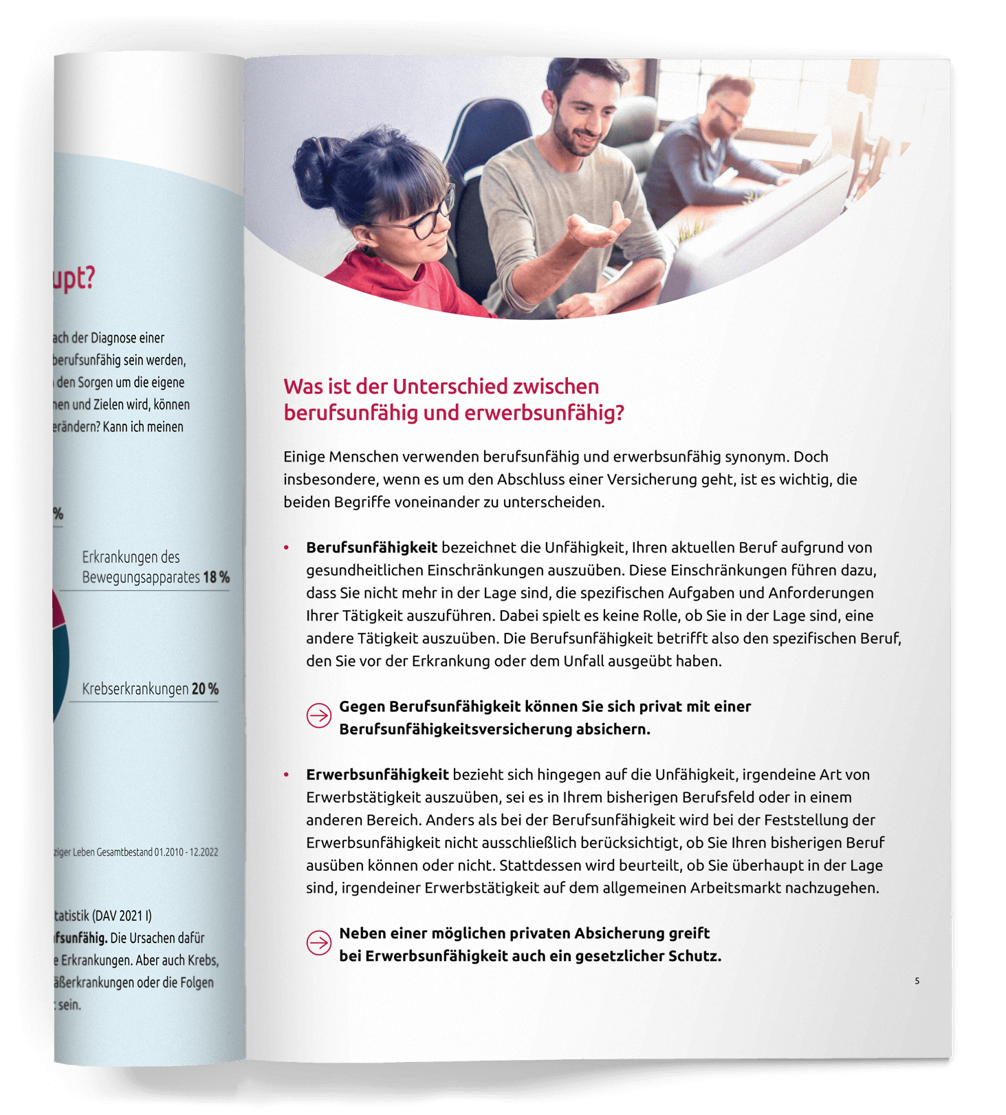 Blick in Leitfaden: Was ist der Unterschied zwischen berufsunfaehig und erwerbsunfaehig