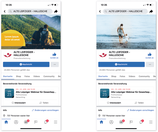 Social Media - Facebook Titelbild Mobil Beispiel